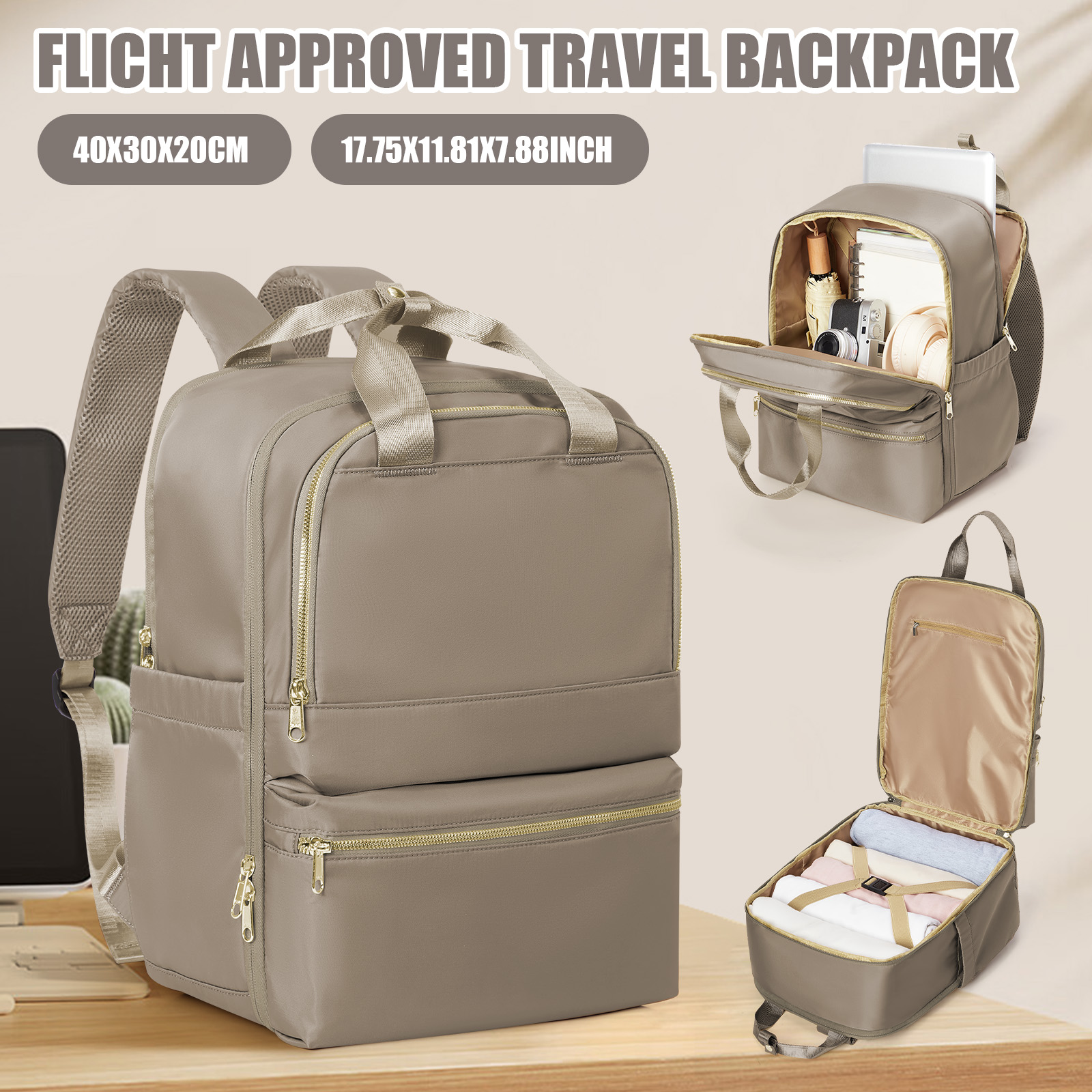 Canvas Backpack Casual - Ryanair 40x30x20 Zaino da viaggio per