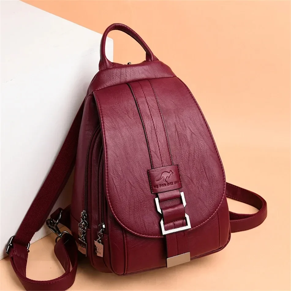 School Backpack Teen - Zaini multifunzionali in pelle da donna